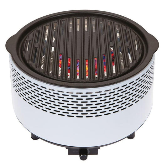 B & Co Alfresco Smokeless Barbecue Grill - White